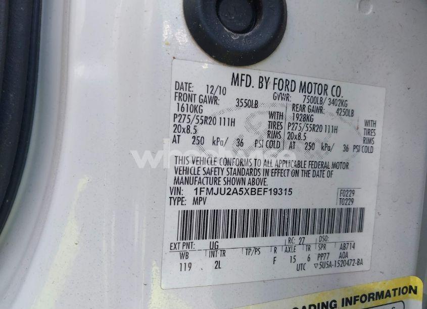 Photo 9 of 2011 Ford Expedition LIMITED (VIN 1FMJU2A5XBEF19315)