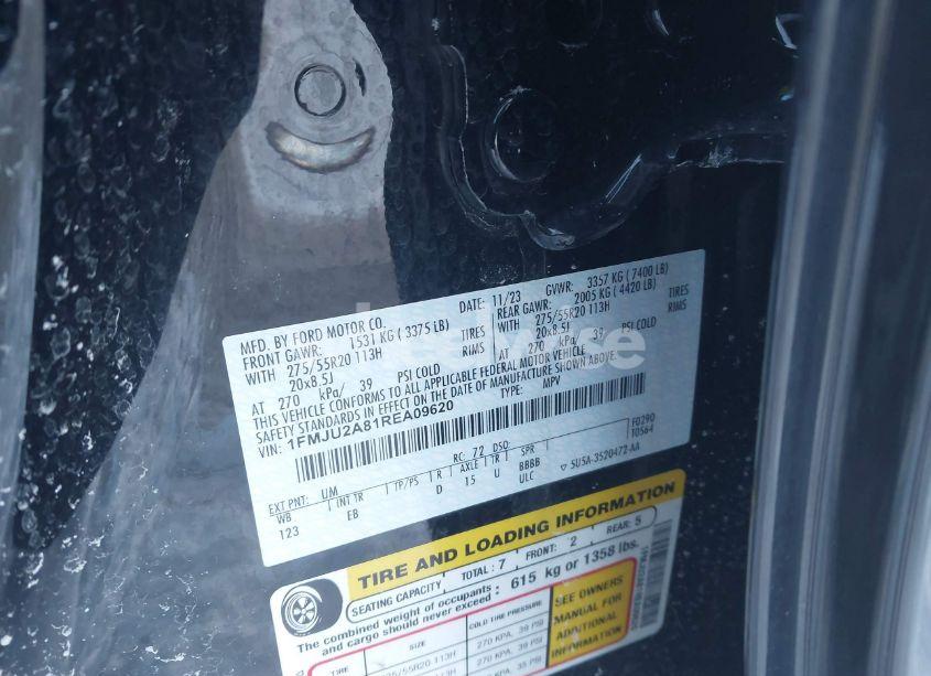 Photo 9 of 2024 Ford Expedition LIMITED (VIN 1FMJU2A81REA09620)