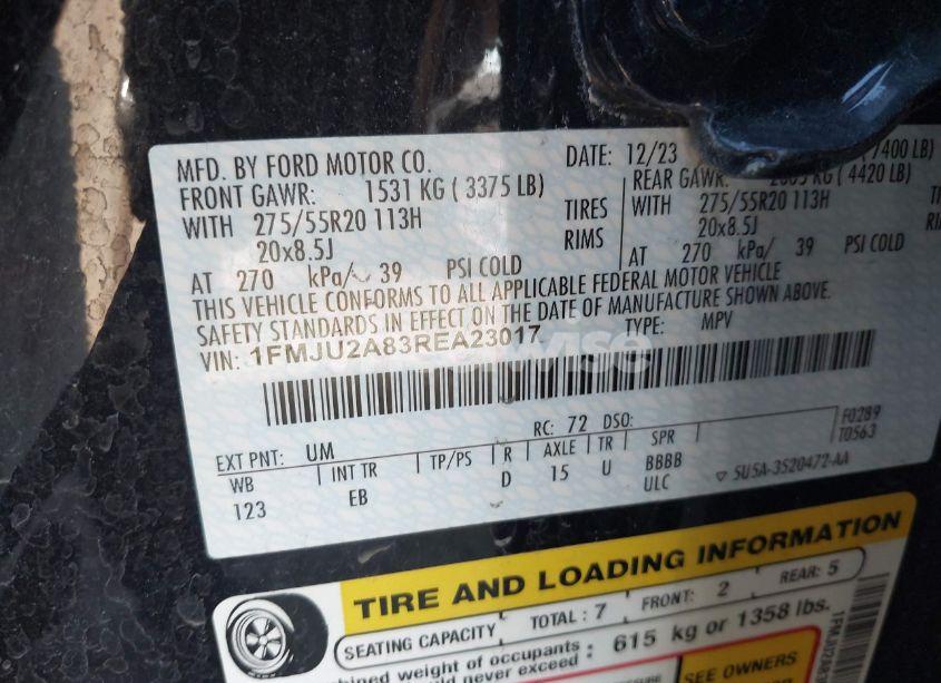 Photo 9 of 2024 Ford Expedition LIMITED (VIN 1FMJU2A83REA23017)