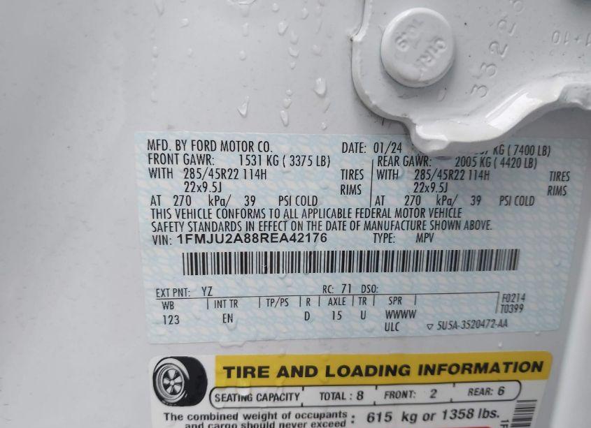 Photo 9 of 2024 Ford Expedition LIMITED (VIN 1FMJU2A88REA42176)