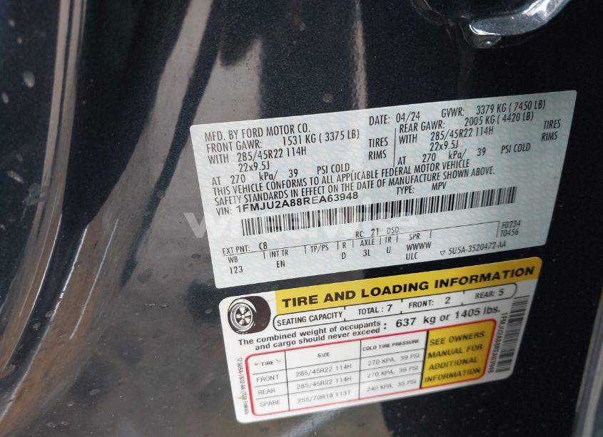 Photo 9 of 2024 Ford Expedition LIMITED (VIN 1FMJU2A88REA63948)