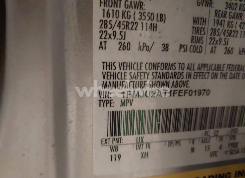 Photo 9 of 2015 Ford Expedition LIMITED (VIN 1FMJU2AT1FEF01970)