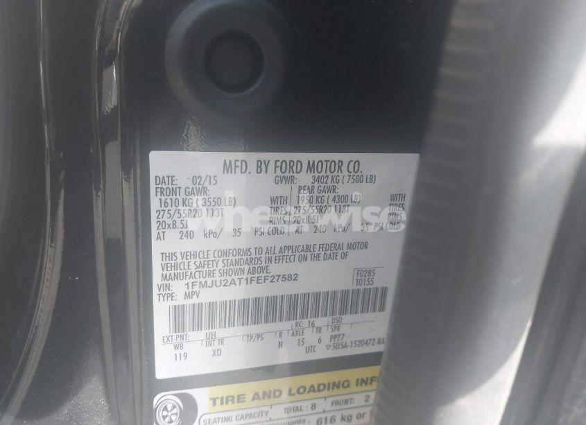 Photo 9 of 2015 Ford Expedition LIMITED (VIN 1FMJU2AT1FEF27582)