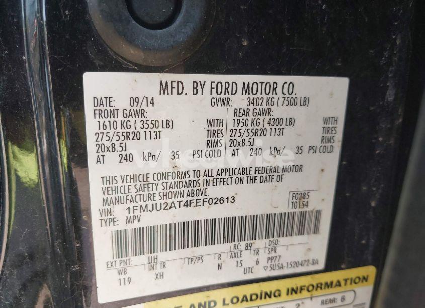 Photo 9 of 2015 Ford Expedition LIMITED (VIN 1FMJU2AT4FEF02613)