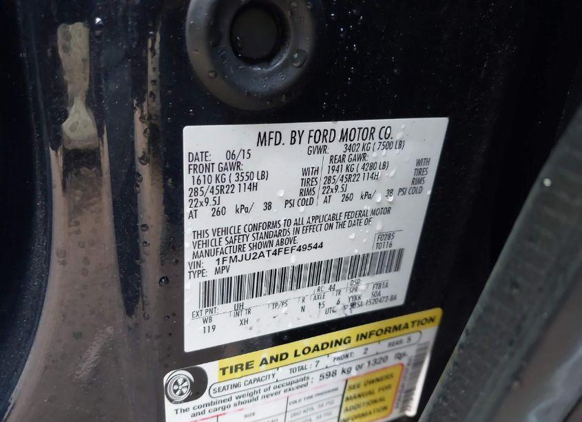 Photo 9 of 2015 Ford Expedition LIMITED (VIN 1FMJU2AT4FEF49544)