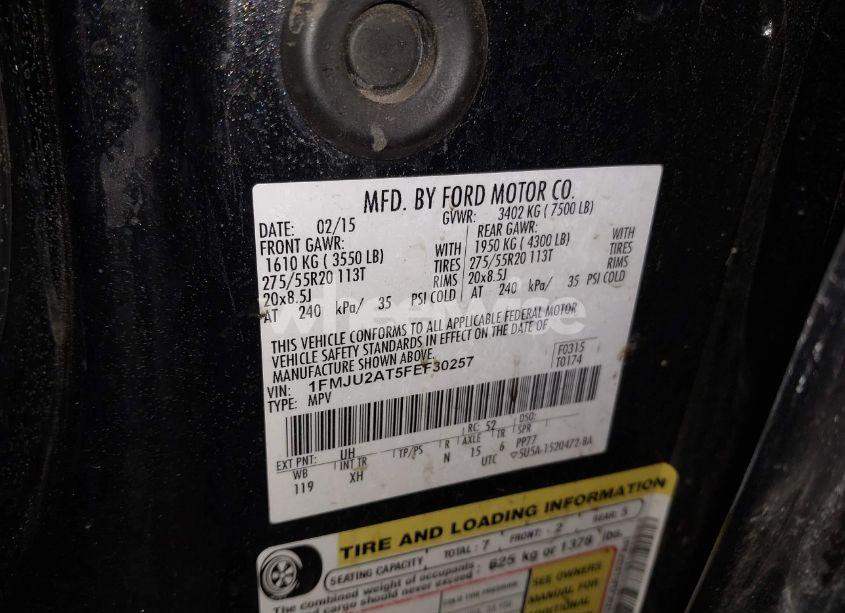 Photo 9 of 2015 Ford Expedition LIMITED (VIN 1FMJU2AT5FEF30257)