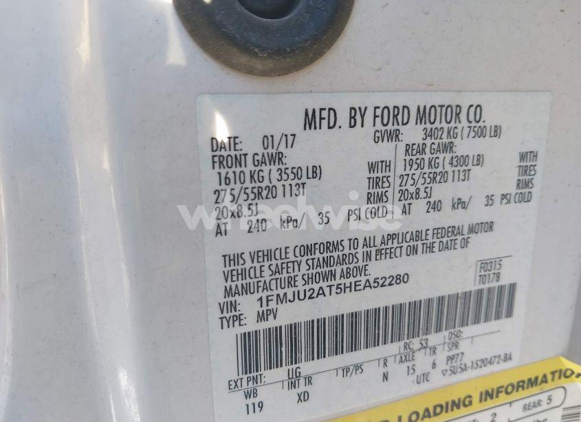 Photo 9 of 2017 Ford Expedition LIMITED (VIN 1FMJU2AT5HEA52280)