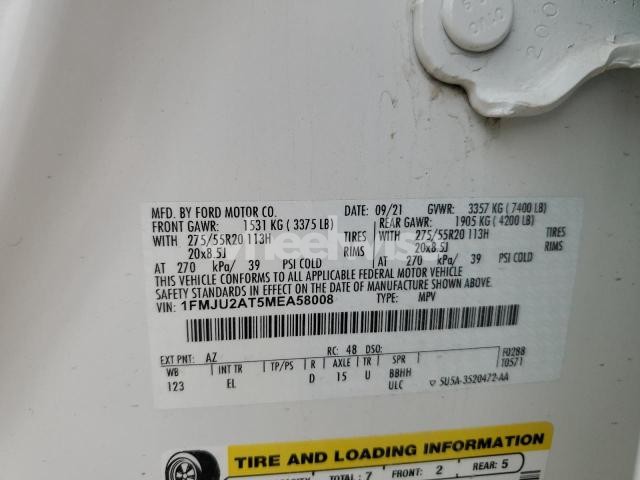 Photo 8 of 2021 FORD EXPEDITION LIMITED (VIN 1FMJU2AT5MEA58008)