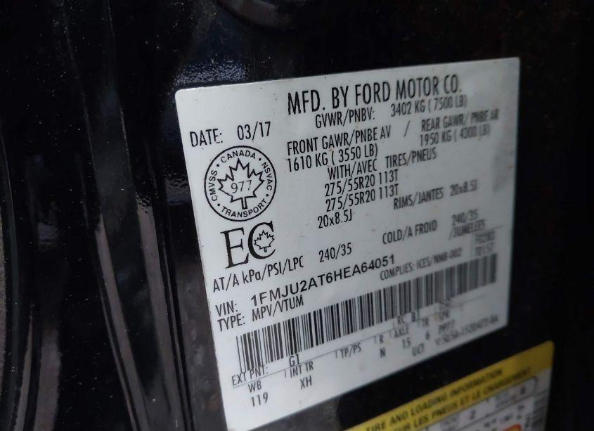 Photo 9 of 2017 Ford Expedition LIMITED (VIN 1FMJU2AT6HEA64051)