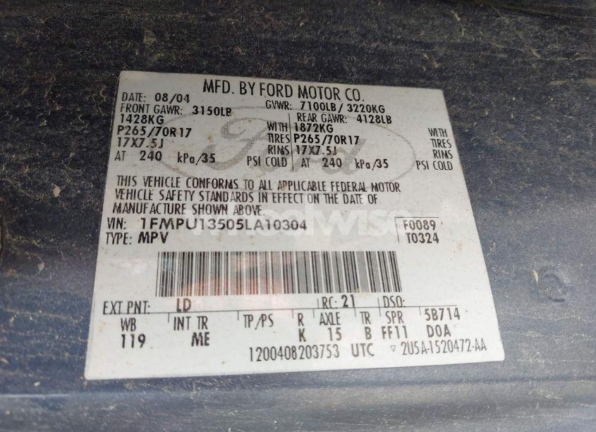 Photo 9 of 2005 Ford Expedition XLS (VIN 1FMPU13505LA10304)