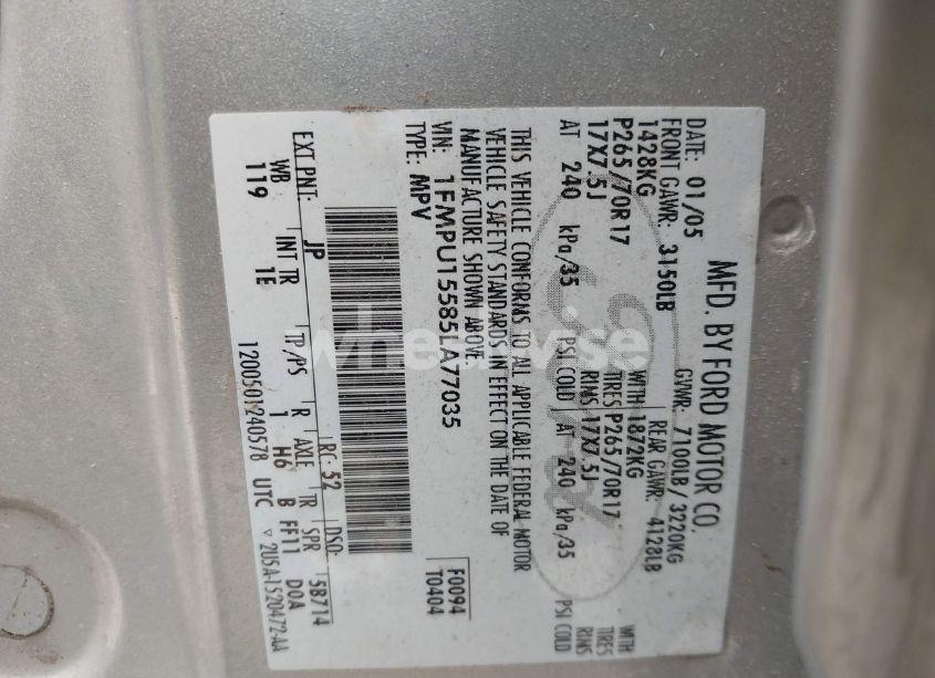 Photo 9 of 2005 Ford Expedition XLT (VIN 1FMPU15585LA77035)