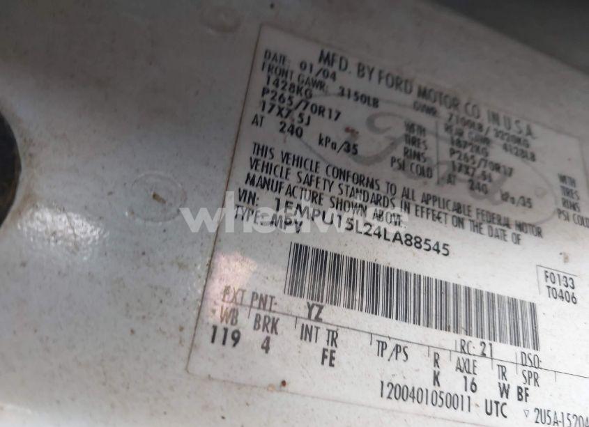 Photo 9 of 2004 Ford Expedition XLT (VIN 1FMPU15L24LA88545)