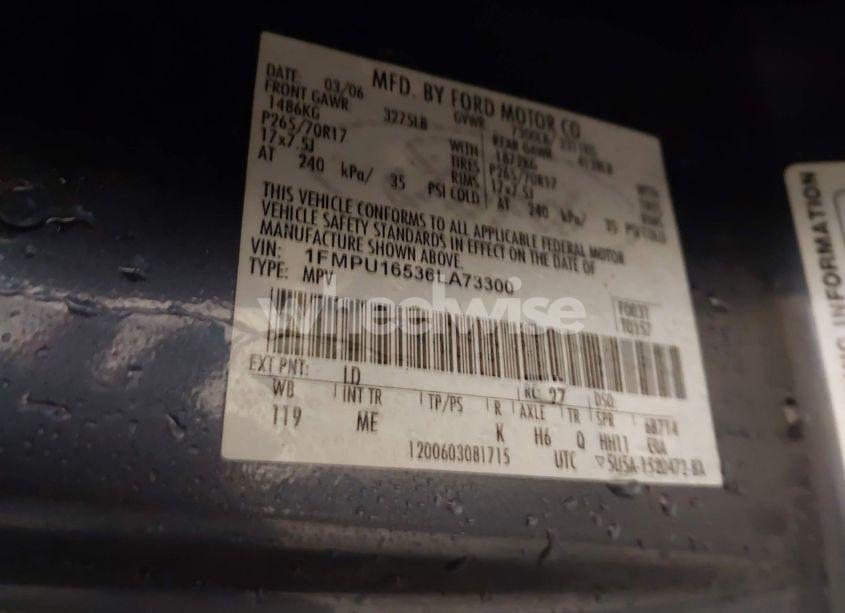 Photo 9 of 2006 Ford Expedition XLT/XLT SPORT (VIN 1FMPU16536LA73300)