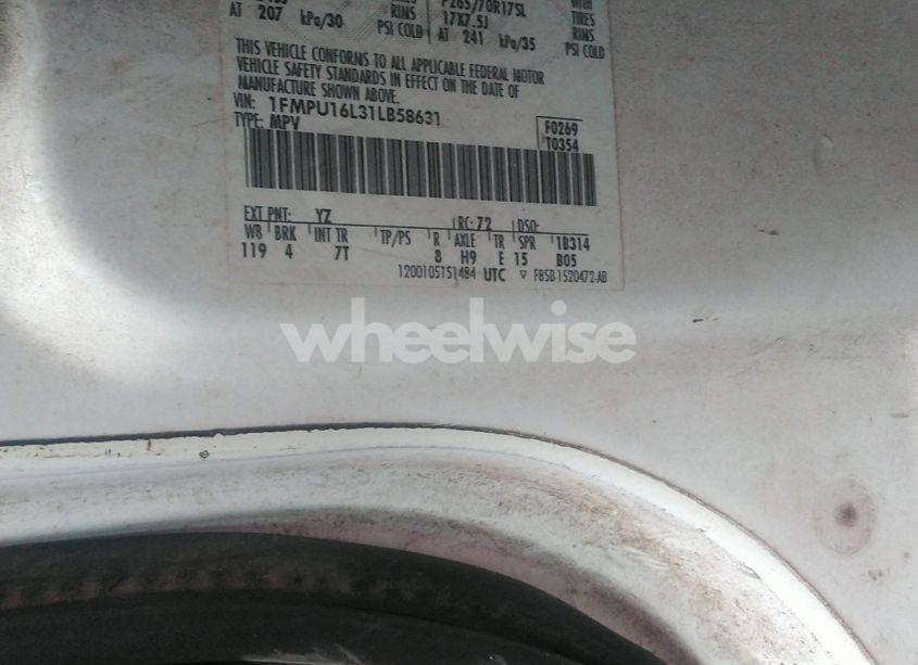 Photo 9 of 2001 Ford Expedition XLT (VIN 1FMPU16L31LB58631)