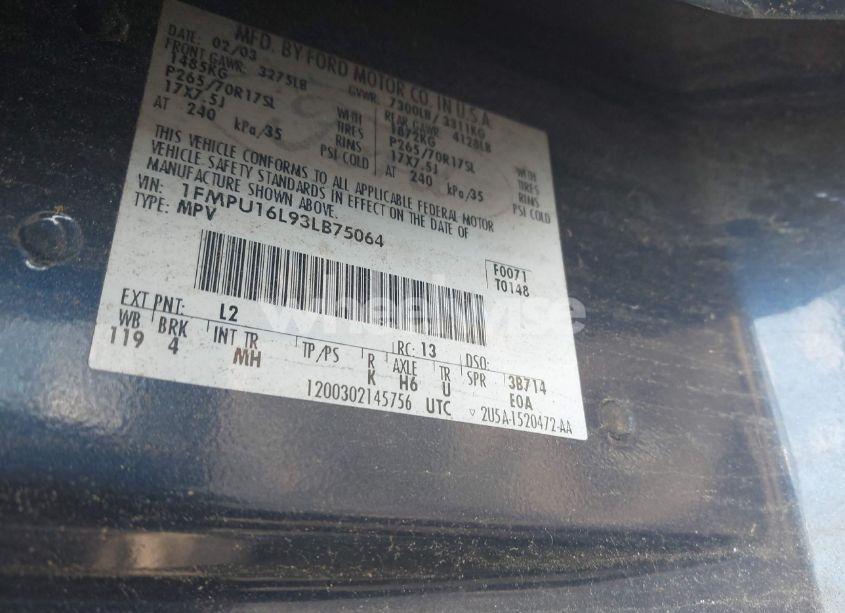 Photo 9 of 2003 Ford Expedition XLT (VIN 1FMPU16L93LB75064)