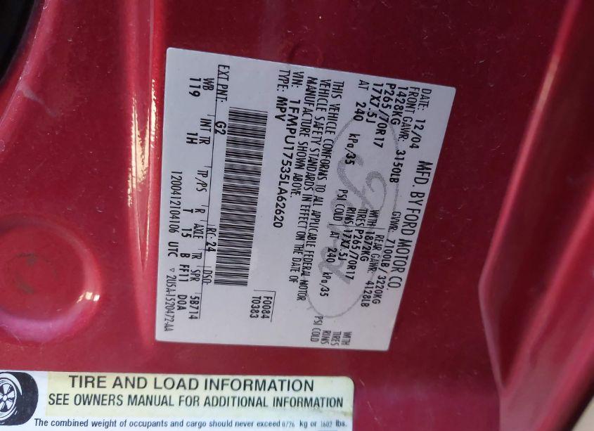 Photo 9 of 2005 Ford Expedition EDDIE BAUER/KING RANCH (VIN 1FMPU17535LA62620)