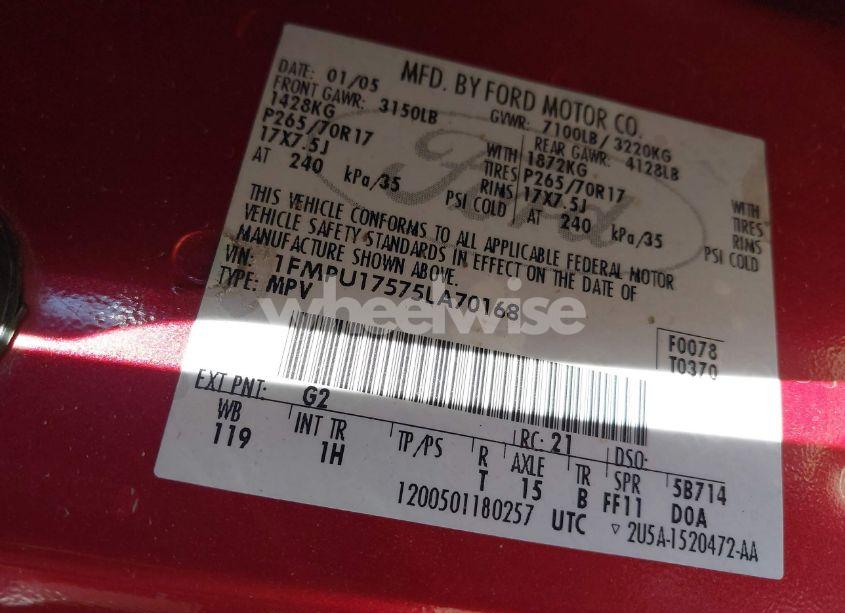 Photo 9 of 2005 Ford Expedition EDDIE BAUER/KING RANCH (VIN 1FMPU17575LA70168)