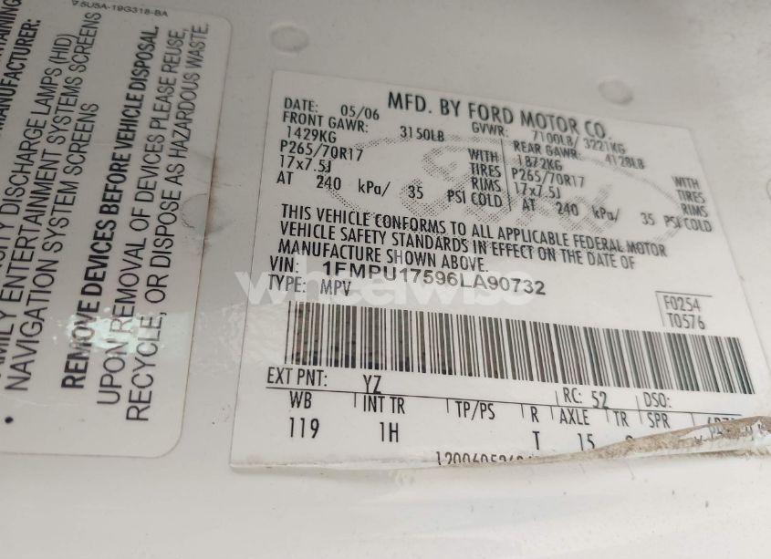 Photo 9 of 2006 Ford Expedition EDDIE BAUER/KING RANCH (VIN 1FMPU17596LA90732)