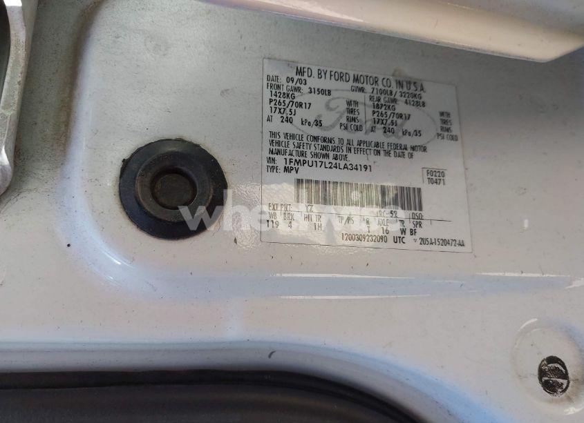 Photo 9 of 2004 Ford Expedition EDDIE BAUER (VIN 1FMPU17L24LA34191)