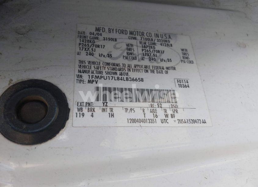 Photo 9 of 2004 Ford Expedition EDDIE BAUER (VIN 1FMPU17L84LB36658)