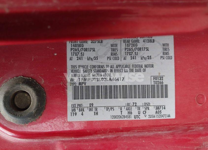 Photo 9 of 2003 Ford Expedition EDDIE BAUER (VIN 1FMPU18L03LA46417)