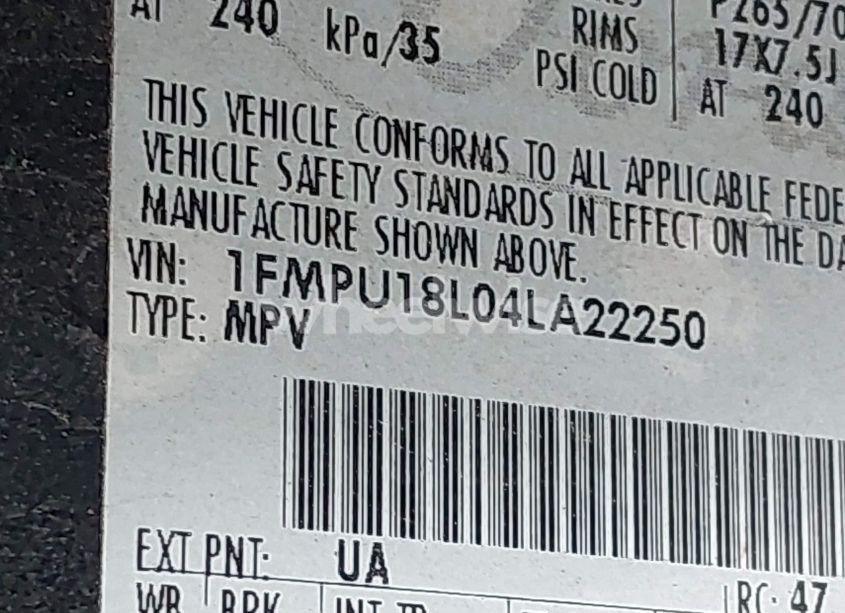 Photo 9 of 2004 Ford Expedition EDDIE BAUER (VIN 1FMPU18L04LA22250)