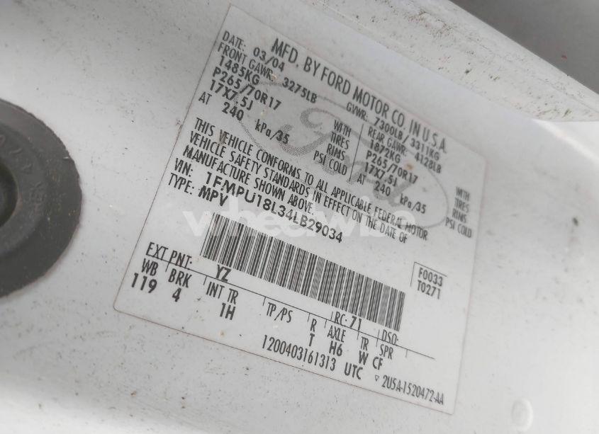 Photo 9 of 2004 Ford Expedition EDDIE BAUER (VIN 1FMPU18L34LB29034)