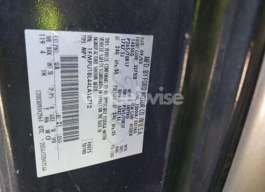 Photo 9 of 2004 Ford Expedition EDDIE BAUER (VIN 1FMPU18L44LA16712)