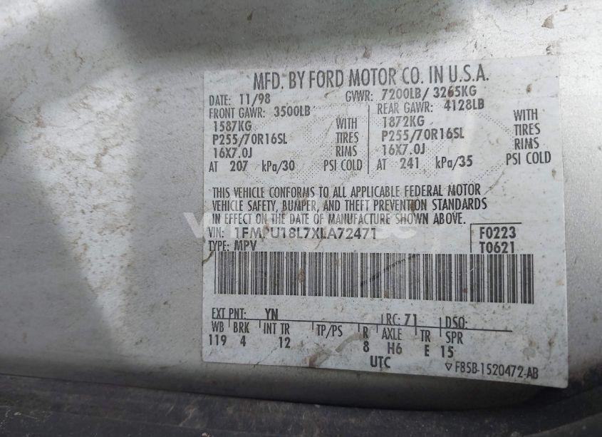 Photo 9 of 1999 Ford Expedition EDDIE BAUER/XLT (VIN 1FMPU18L7XLA72471)