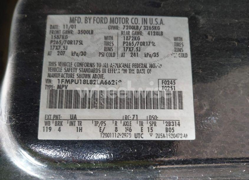 Photo 9 of 2002 Ford Expedition EDDIE BAUER (VIN 1FMPU18L82LA66218)