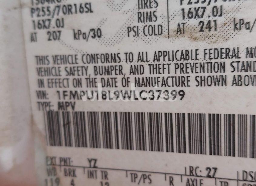 Photo 9 of 1998 Ford Expedition EDDIE BAUER/XLT (VIN 1FMPU18L9WLC37399)