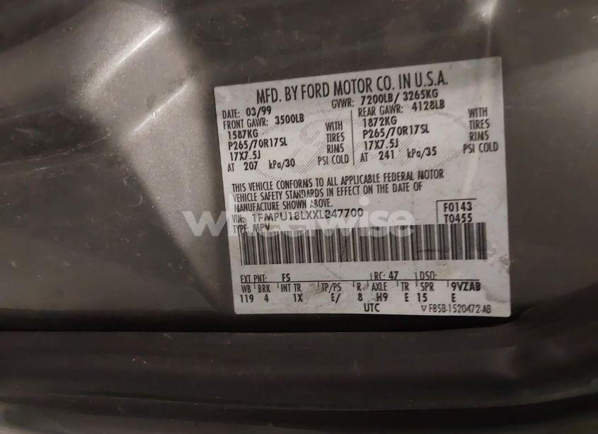 Photo 9 of 1999 Ford Expedition EDDIE BAUER/XLT (VIN 1FMPU18LXXLB47700)