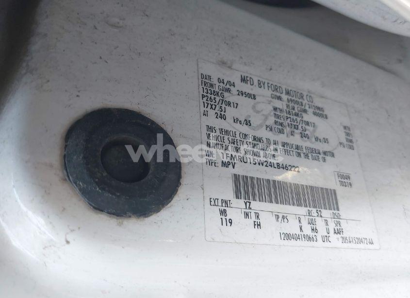 Photo 9 of 2004 Ford Expedition XLT (VIN 1FMRU15W24LB46222)