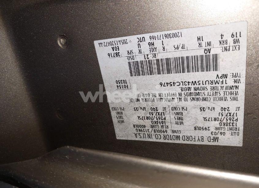 Photo 9 of 2003 Ford Expedition XLT (VIN 1FMRU15W43LC45476)