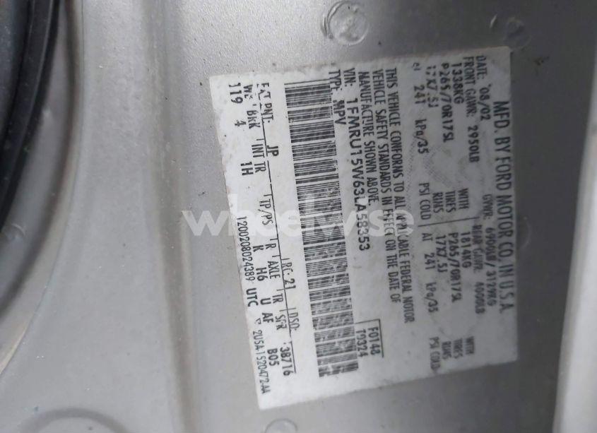 Photo 9 of 2003 Ford Expedition XLT (VIN 1FMRU15W63LA58353)