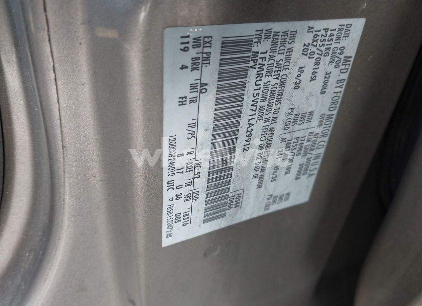 Photo 9 of 2001 Ford Expedition XLT (VIN 1FMRU15W71LA29912)