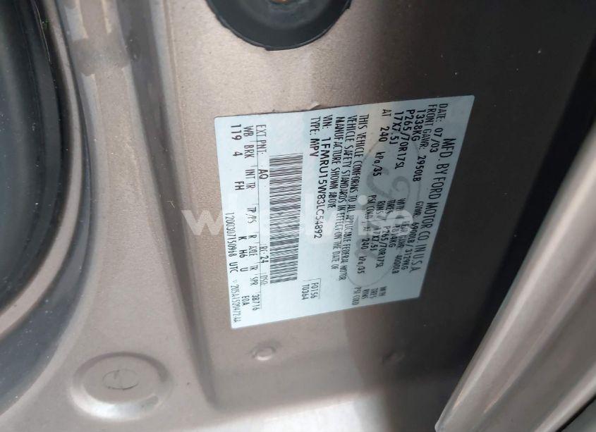 Photo 9 of 2003 Ford Expedition XLT (VIN 1FMRU15W83LC54892)