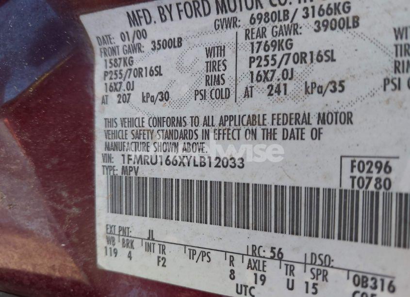 Photo 9 of 2000 Ford Expedition XLT (VIN 1FMRU166XYLB12033)