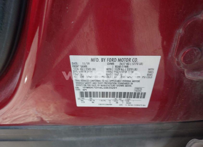 Photo 9 of 2020 Ford Explorer XLT (VIN 1FMSK7DH4LGB35291)