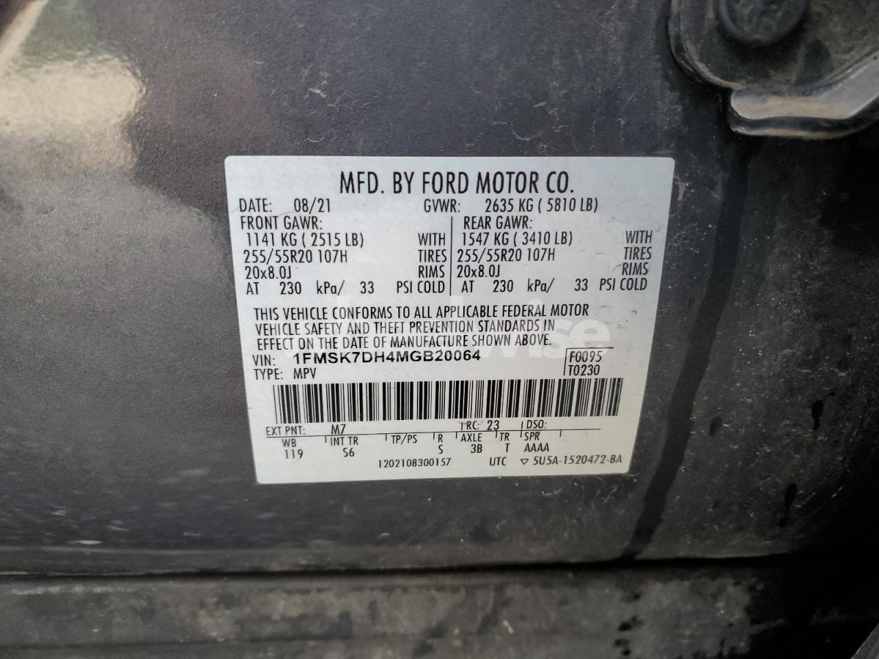 Photo 13 of 2021 FORD EXPLORER XLT (VIN 1FMSK7DH4MGB20064)