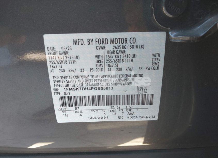 Photo 9 of 2023 Ford Explorer XLT (VIN 1FMSK7DH4PGB05813)