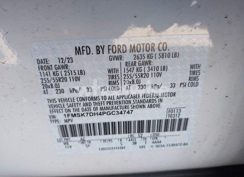 Photo 9 of 2023 Ford Explorer XLT (VIN 1FMSK7DH4PGC34747)