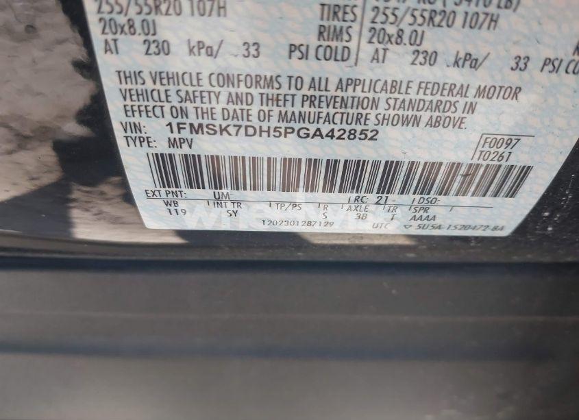 Photo 9 of 2023 Ford Explorer XLT (VIN 1FMSK7DH5PGA42852)