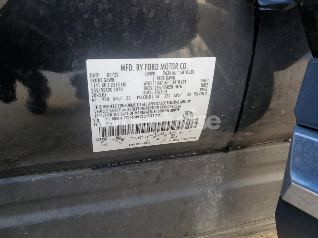 Photo 13 of 2022 FORD EXPLORER XLT (VIN 1FMSK7DH6NGB73172)