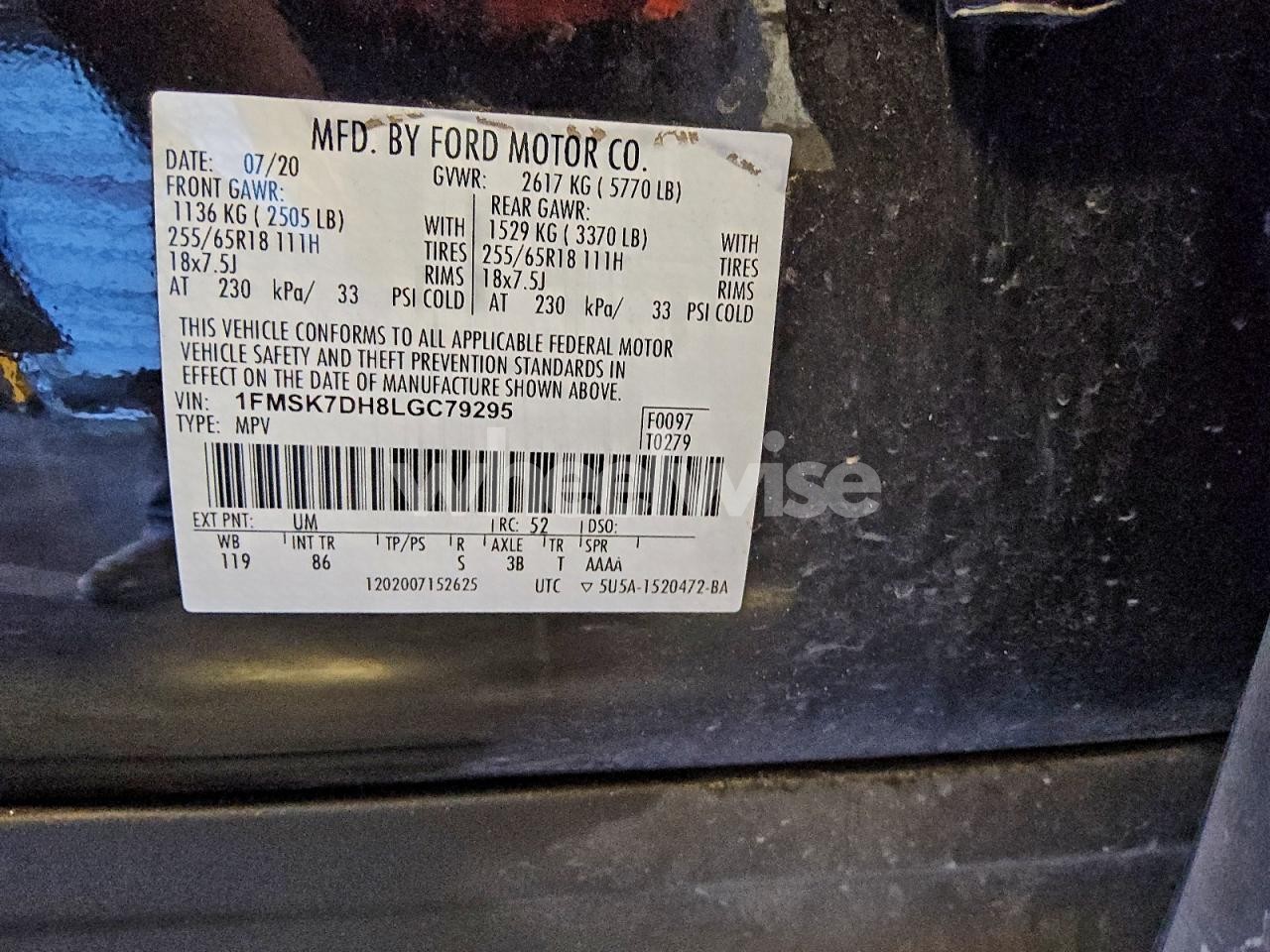 Photo 13 of 2020 FORD EXPLORER XLT (VIN 1FMSK7DH8LGC79295)