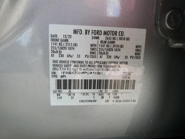 Photo 14 of 2023 FORD EXPLORER XLT (VIN 1FMSK7DH8PGA16083)