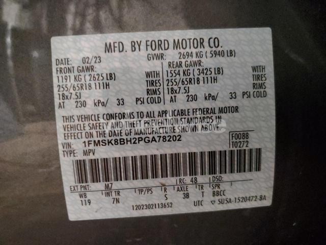 Photo 13 of 2023 FORD EXPLORER (VIN 1FMSK8BH2PGA78202)