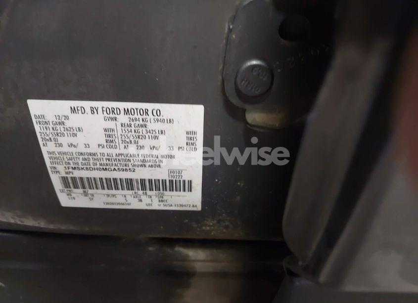 Photo 9 of 2021 Ford Explorer XLT (VIN 1FMSK8DH0MGA59852)