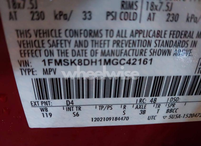 Photo 9 of 2021 Ford Explorer XLT (VIN 1FMSK8DH1MGC42161)