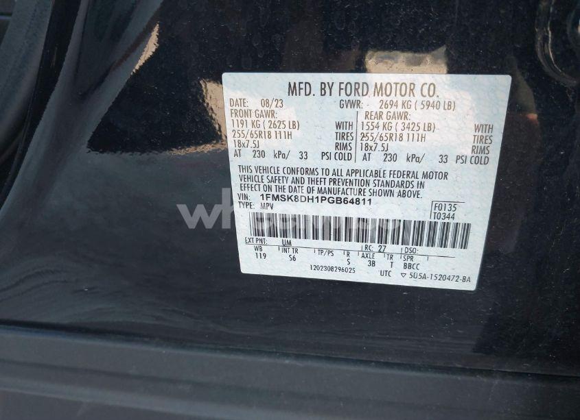 Photo 9 of 2023 Ford Explorer XLT (VIN 1FMSK8DH1PGB64811)